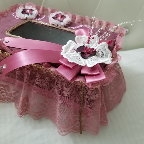 Shabby Chic Style tissue cover box.Pink - Picture 8 of 8